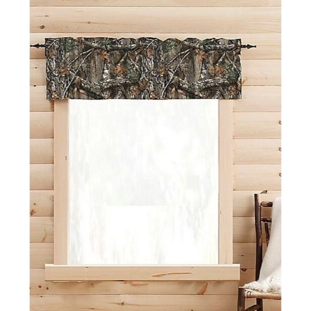 Camo Realtree Edge Tapestry Valance Curtain Cabin Country Hunting Camp Lodge